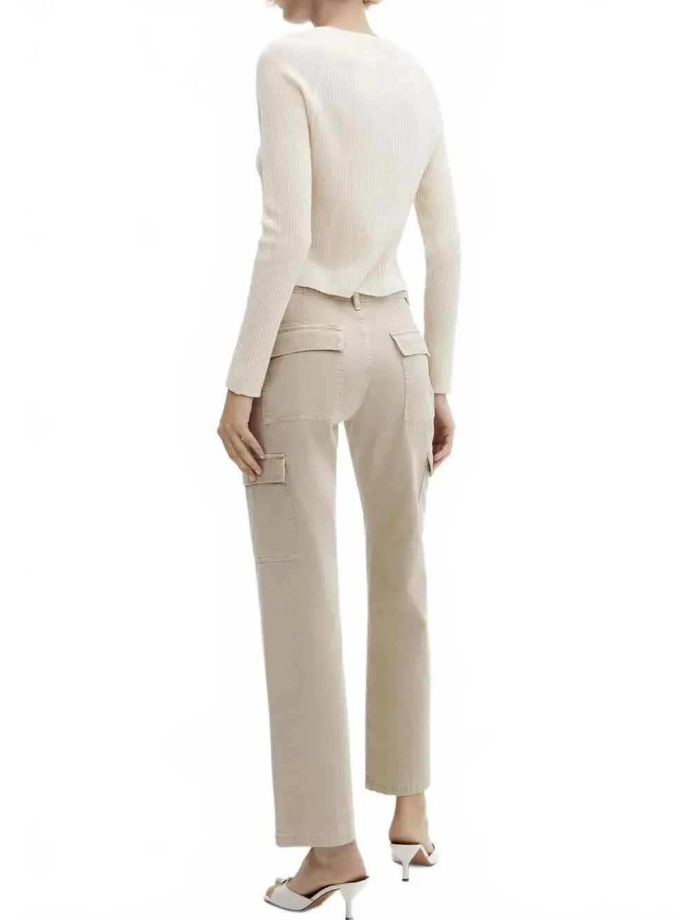 Mango Pocket Cargo Jeans NWT Sand Size 14 (EUR 46)